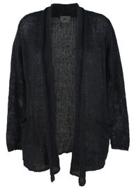 Autumn Knitted Black Wool Cardigan Womens Casual Cardigan Long Sleeve