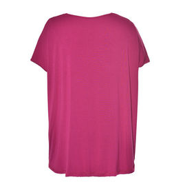 Pink Color Fashion Ladies Blouse V Neck Soft Feeling Cotton / Spandex For Summer