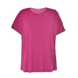 Pink Color Fashion Ladies Blouse V Neck Soft Feeling Cotton / Spandex For Summer