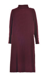 Red Ladies Oversize Maxi Knitted Dresses; Warm High Neck Winter Dresses