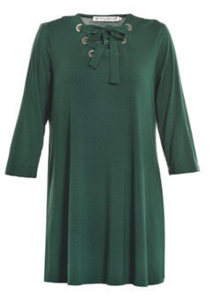 Soft Women'S Luxury Dresses , Women'S Pleated Dress With Eyelet And String Bow