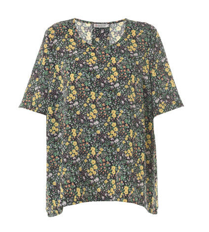 Plus Size Ladies Fashion Tops With Floral Printed Wear In Summer Beach